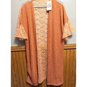 Kale Rose Lace and Knit Kimono Cardigan Womens One Size